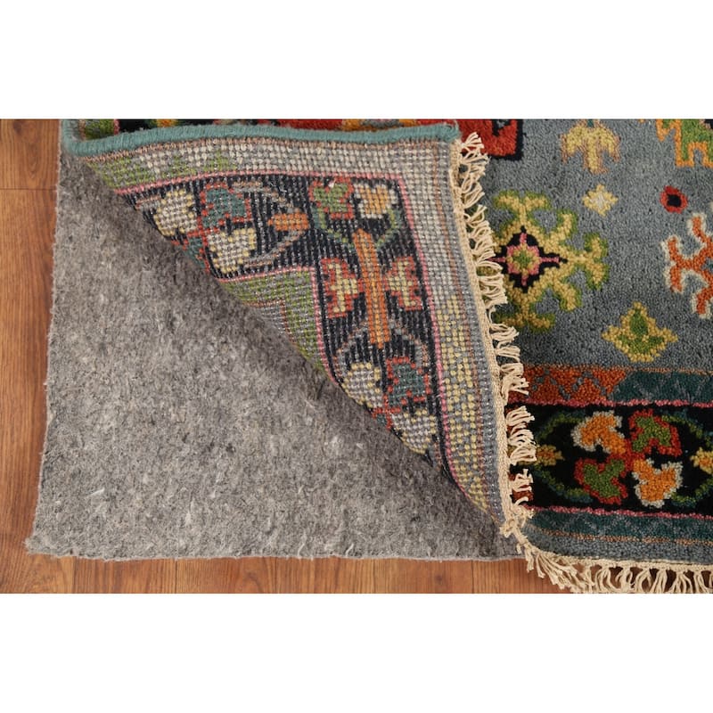 All-Over Geometric Oushak Oriental Area Rug Handmade Wool Carpet - 3'11"x 5'11"