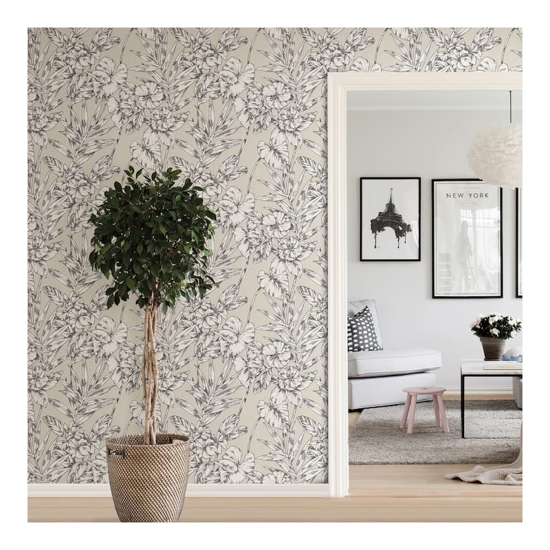 NuWallpaper Grey Cayman Peel & Stick Wallpaper - 216in x 20.5in x 0.025in