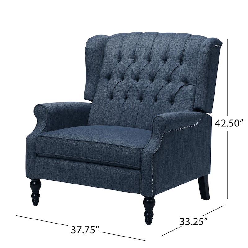 Apaloosa Oversized Tufted Wingback Fabric Push Back Recliner by Christopher Knight Home