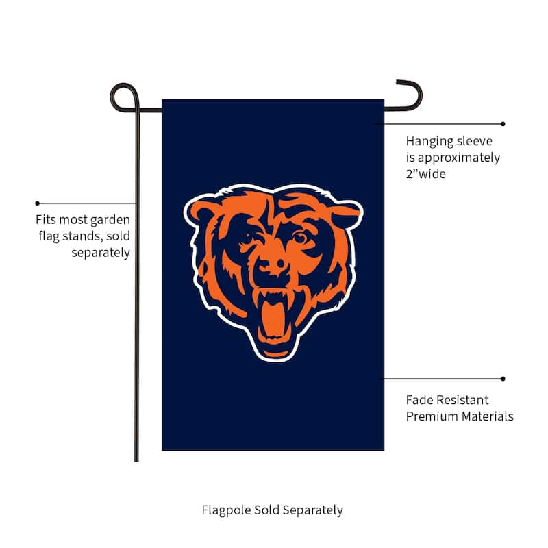 Applique Flag, Garden, Chicago Bears