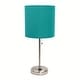 preview thumbnail 28 of 99, Porch & Den Custer Metal/ Fabric Lamp with Charging Outlet Teal