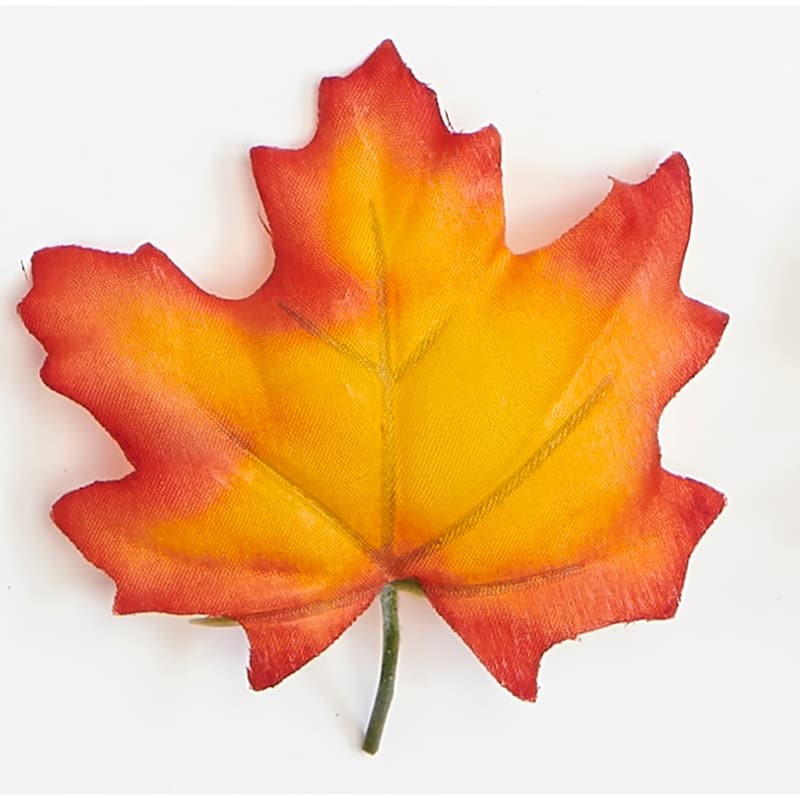 3" Small Artificial Yellow Fall Maple Leaves in Polybag, 24 Leaves in Bag, Set of 6 bags - 3