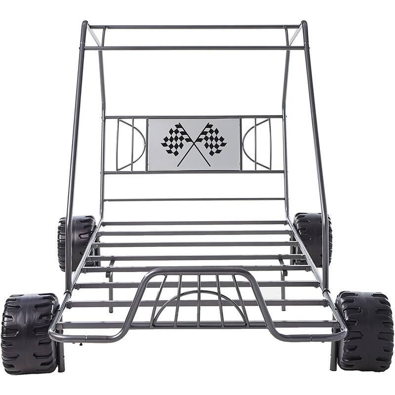 Metal Bed , Car shape, No Box Spring Needed ,Heavy Duty Metal Slats