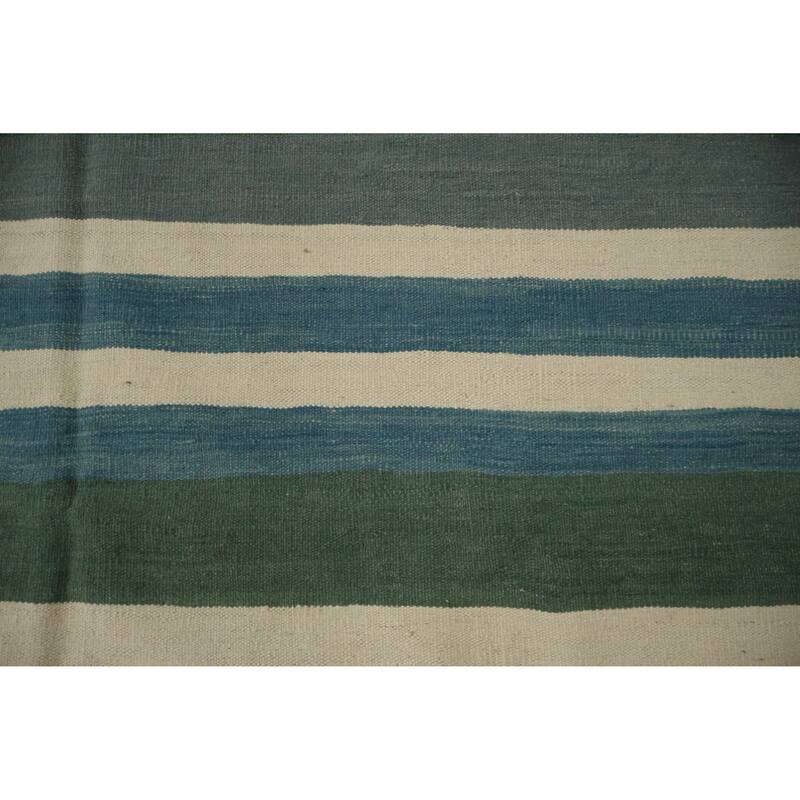 Hand Woven Oriental 100% Wool Carpet Southwestern Tribal Multi-Colored Kilim Area Rug - 9' 8'' X 8' 2''