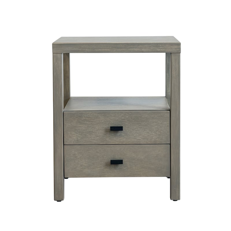 Painted Solid Acacia Wood Storage End Table by East at Main