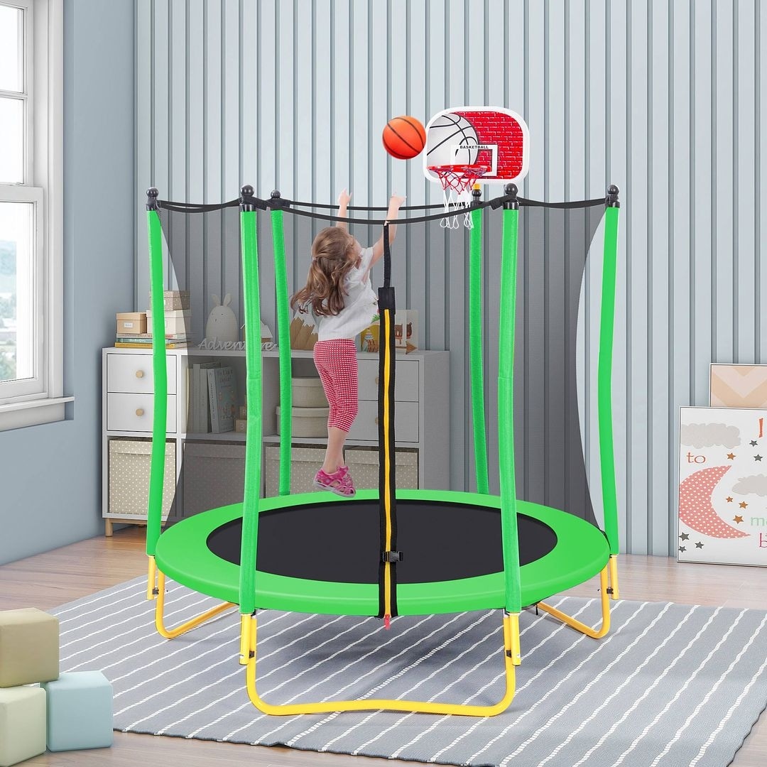 5ft trampoline with enclosure discount