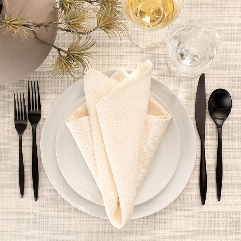 Laurel Solid Texture Water and Stain Resistant Napkins, Set of 4