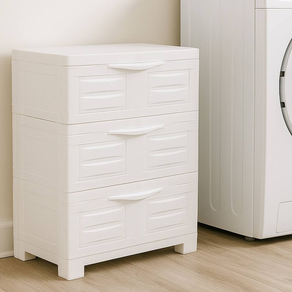 Sunnydaze 3-Tier Plastic Storage Drawers