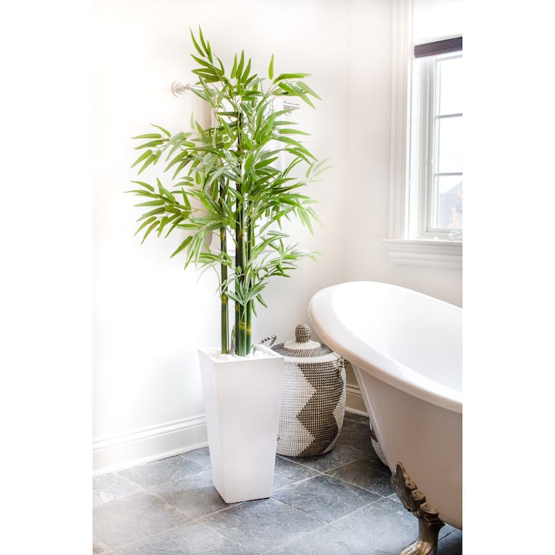 Bamboo Tree Floor Plant 5ft Indoor Outdoor Decor with Planter - 5ft.