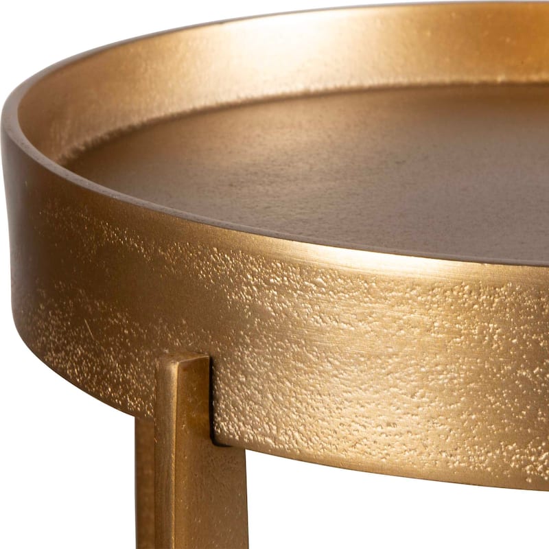 Silver Orchid Brass Round Pedestal Accent Table