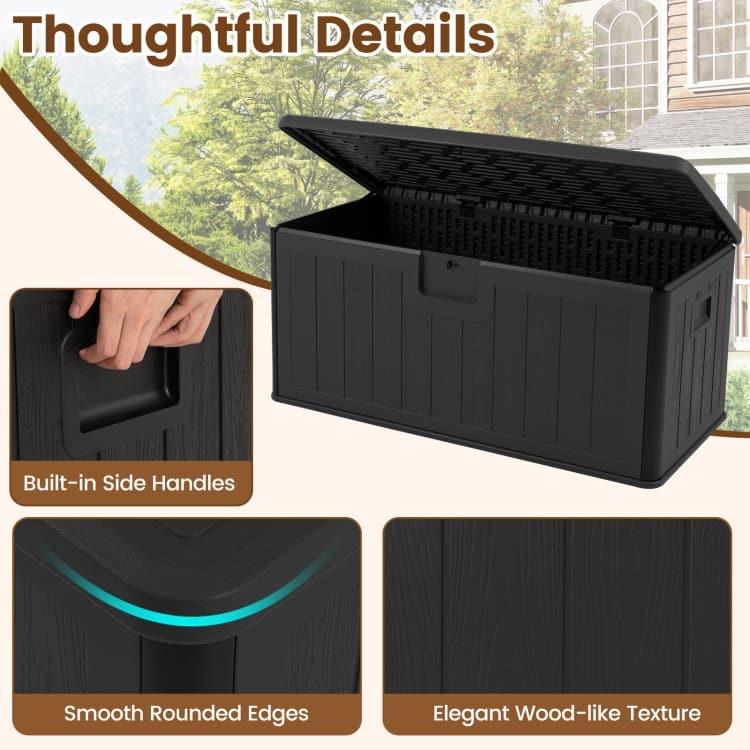 HDPE Outdoor Storage Deck Box with Aluminum Lid and Bench Top - 51" x 25" x 23"
