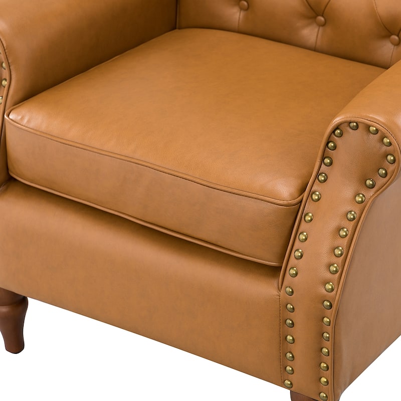 Mycenae Upholstered Accent Armchair with Nailhead Trim