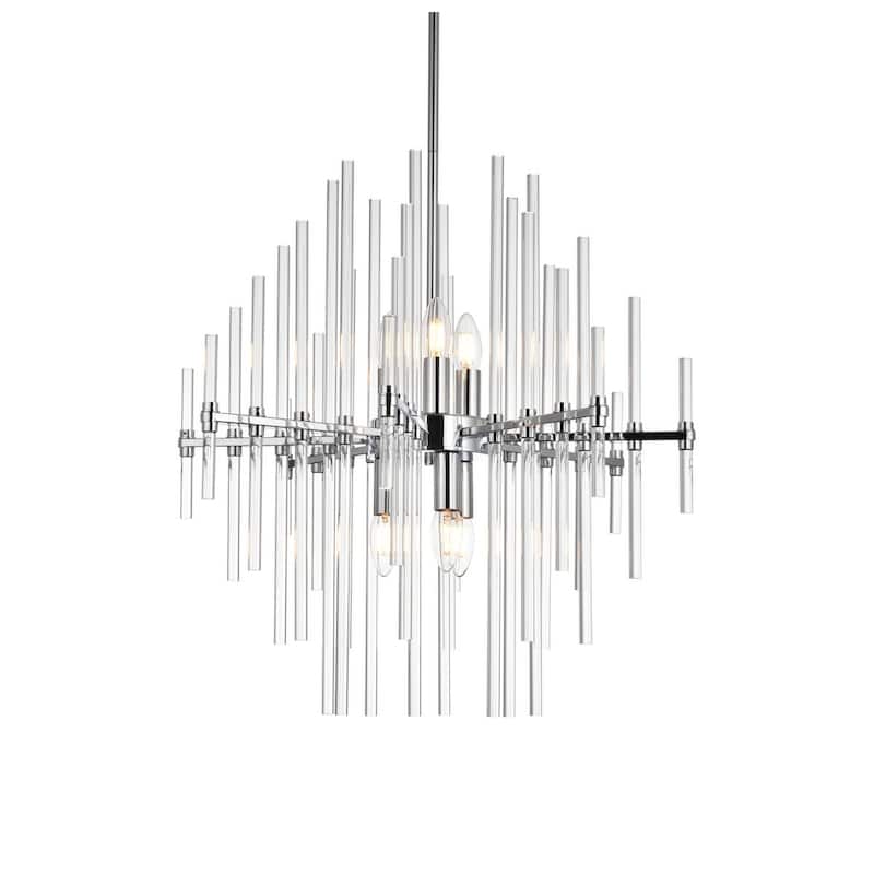 Samuel 23 inch crystal rod pendant in black