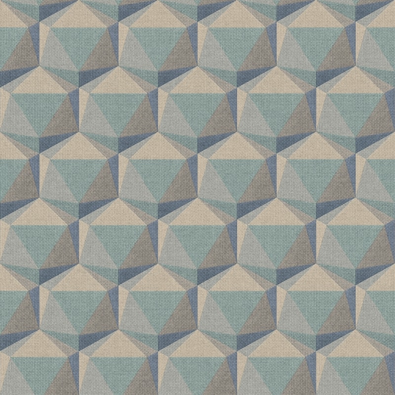 Galerie Wallcoverings Fusion Collection Geometric Motif Non-woven Matte Wallpaper Roll - 33 feet x 21 inches - Blue