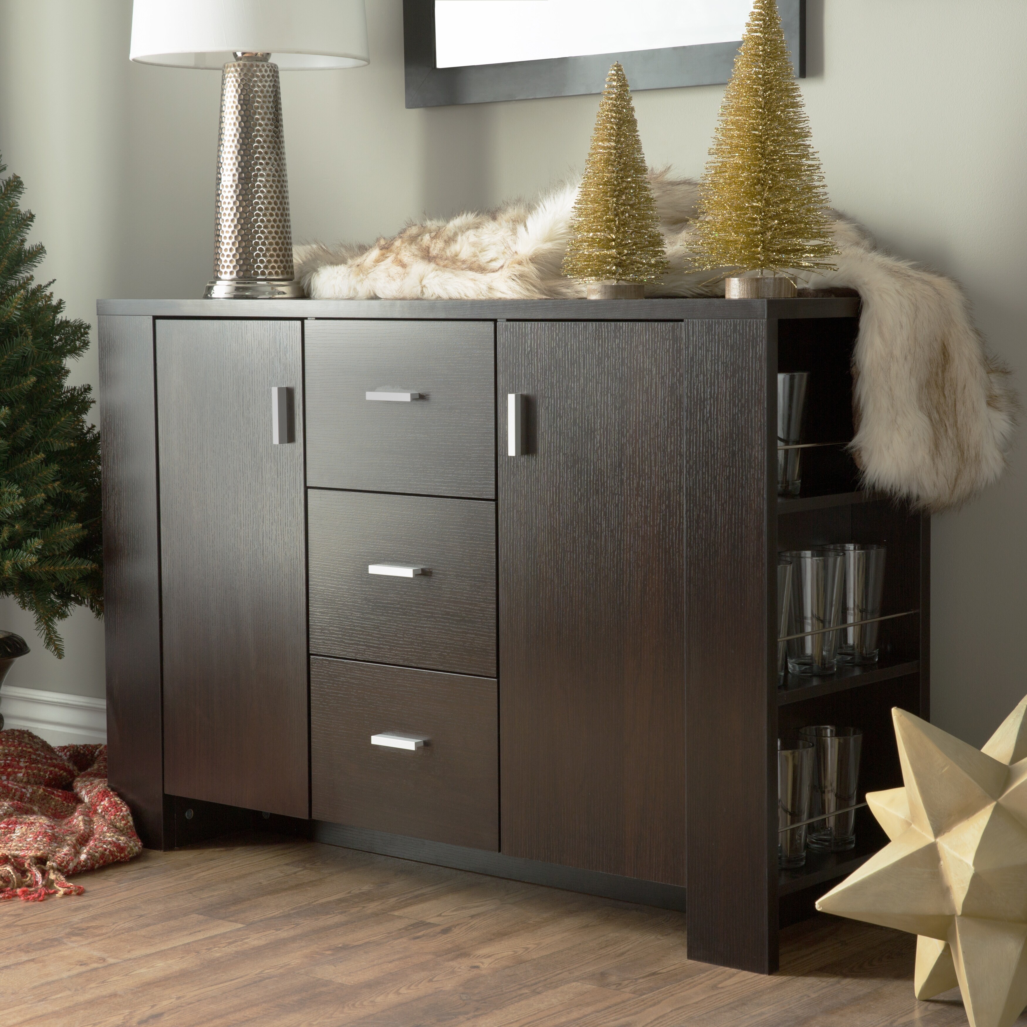 Shop Furniture Of America Clayton Modern Cappuccino Dining Buffet Overstock 21426960