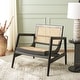 preview thumbnail 2 of 12, SAFAVIEH Ender Rattan Solid Wood Accent Chair (Fully Assembled) - 30"W x 29"D x 28"H Black/Natural
