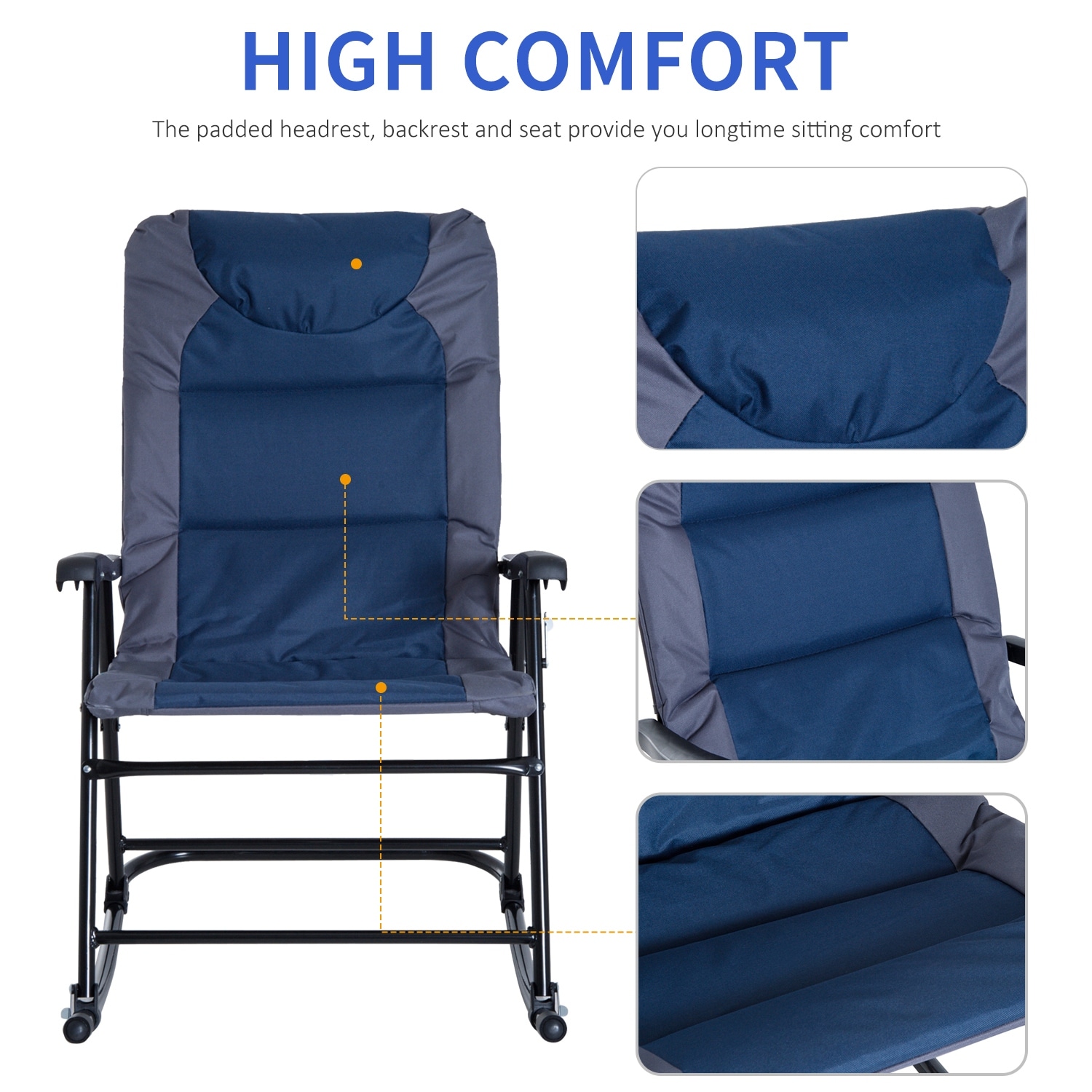 Patio Camping Chair Folding Rocker Footrest Lightweight Outdoor - On Sale -  Bed Bath & Beyond - 37348605