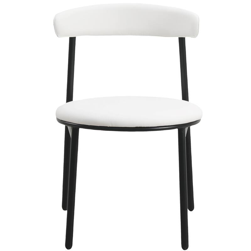 Lume Modern Dining Chairs Polyester Fabric Seat with Steel Legs by LeisureMod