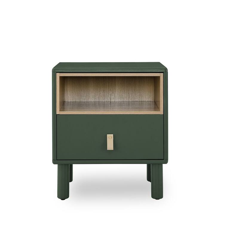 Modern Compact Wooden Single Drawer Nightstand