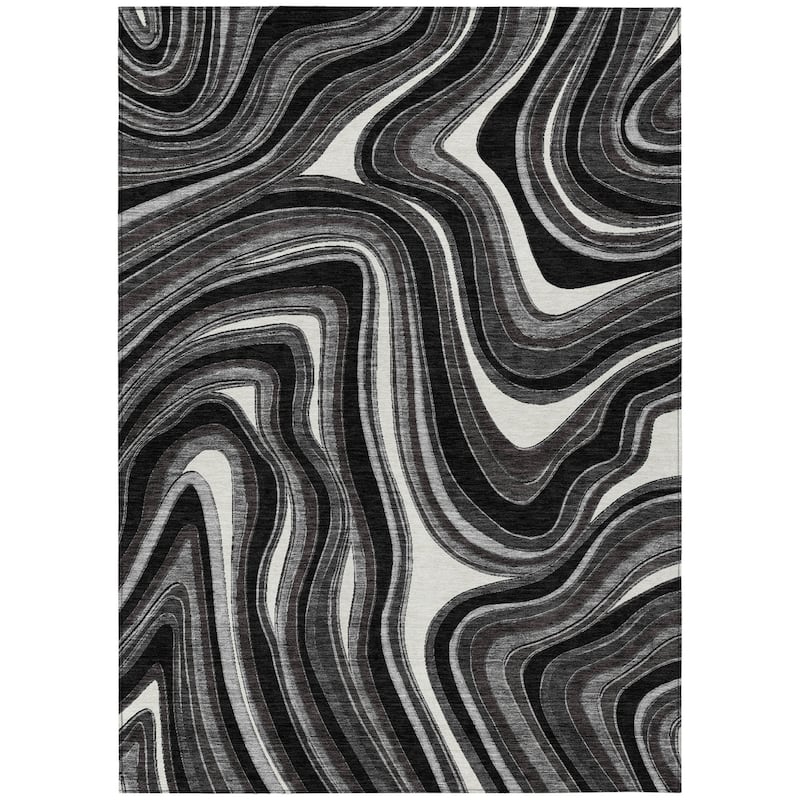 HomeRoots Abstract Transitional Rectangle Outdoor Rug