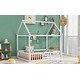 preview thumbnail 5 of 6, White Full Size Pine Wood House Bed with Fence, Door, and Solid Construction