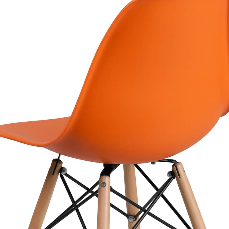 Plastic Chair with Wooden Legs