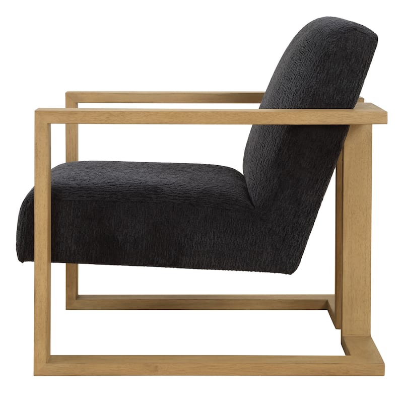 Solid Wood Frame Accent Chair - 36.5" - Blue