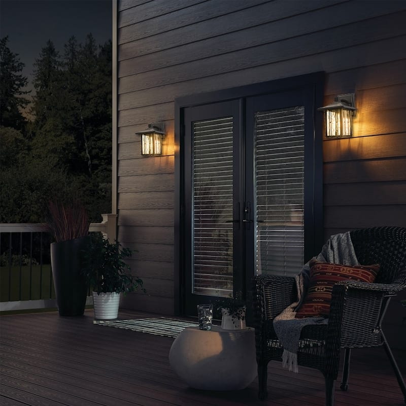 Outdoor Wall Lantern With Water Ripple Glass (Single Or Double Option)