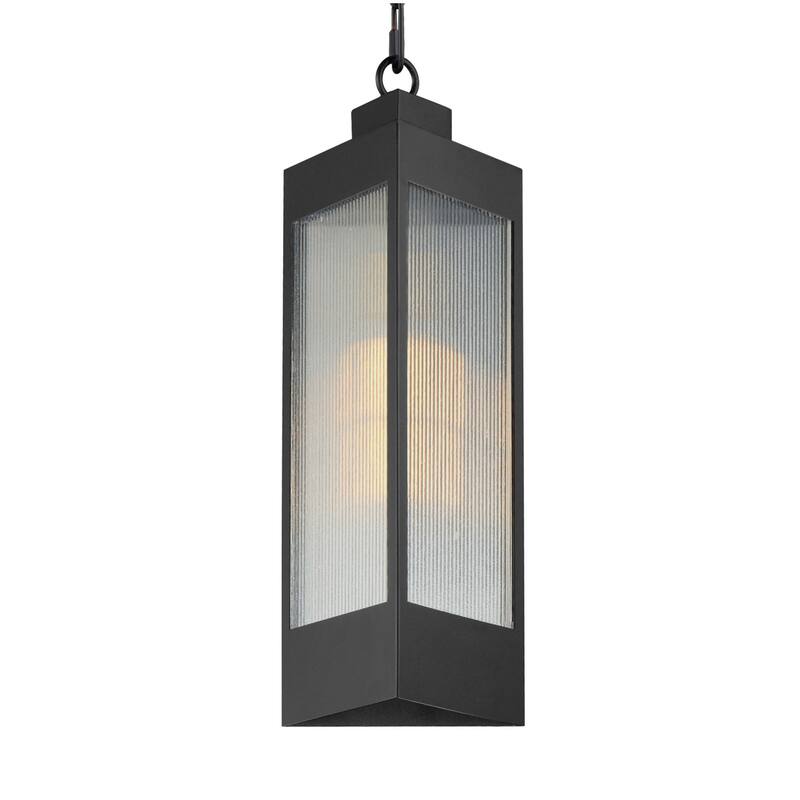 Maxim 30764CR Triform 8" Wide Outdoor Mini Pendant - Black / Antique Brass