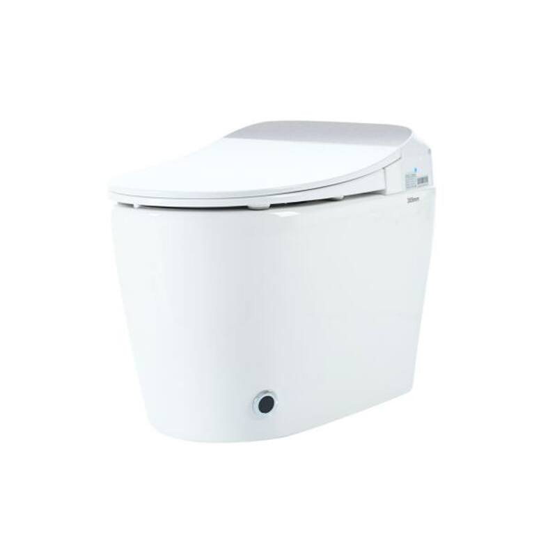 CASAINC 1-Piece 1.28 GPF Automatic Flush Elongated Heated Seat Smart Toilet in White with Foot Sensor Flush - White