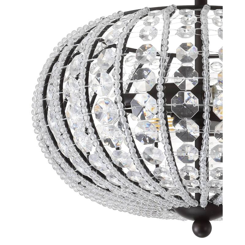 Copernicus 11.7" Metal /Acrylic LED Semi-Flush Mount, Oil Rubbed Bronze/Crystal by JONATHAN Y