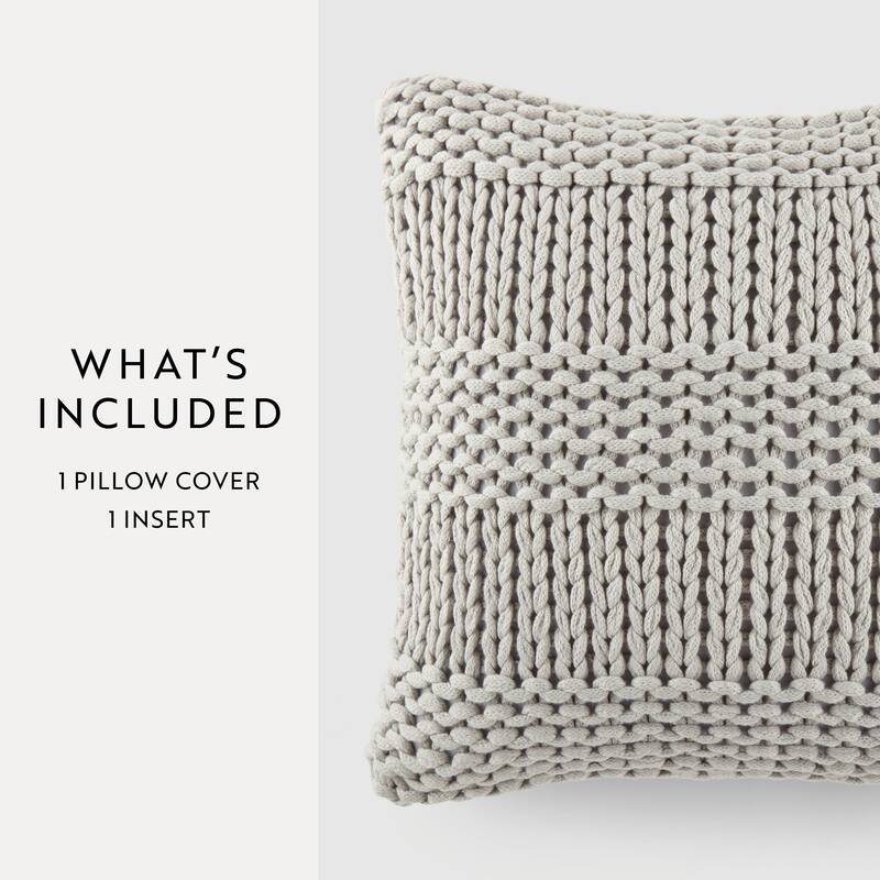 Cozy Chunky Knit Acrylic Decor Throw Pillow