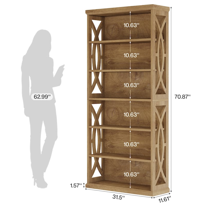 71 Inches Tall Freestanding Bookshelf Bookcase for Home Office