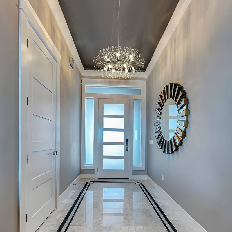 12/20-Light Modern Glam Crystal Sputnik Sphere Chandelier, Bulbs Included