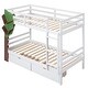 preview thumbnail 6 of 7, White Twin-over-Twin Bunk Bed with Tree Decor & Drawers