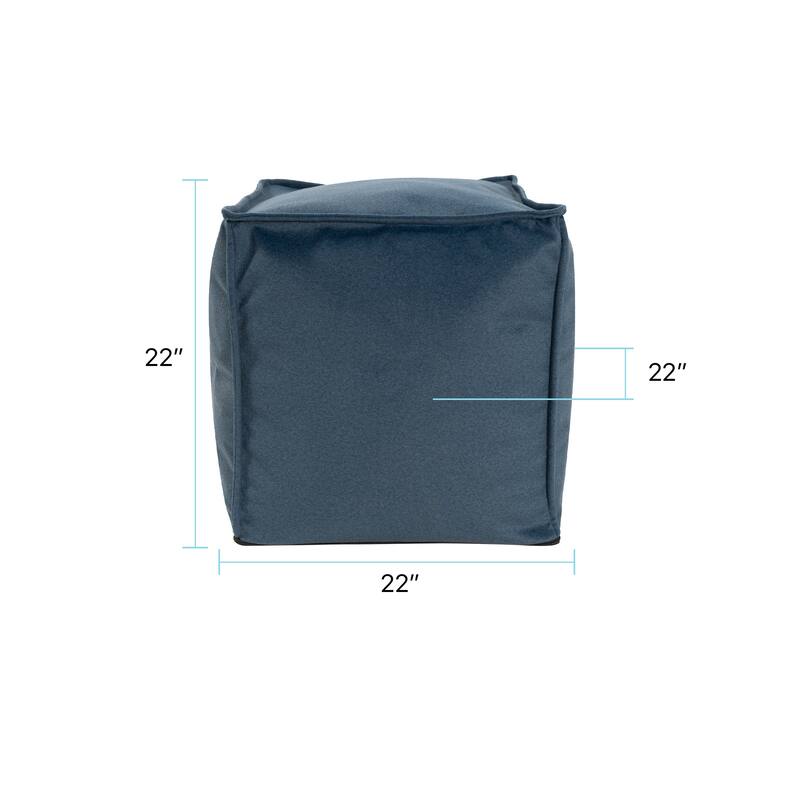 Qiviut Blue Square Pouf