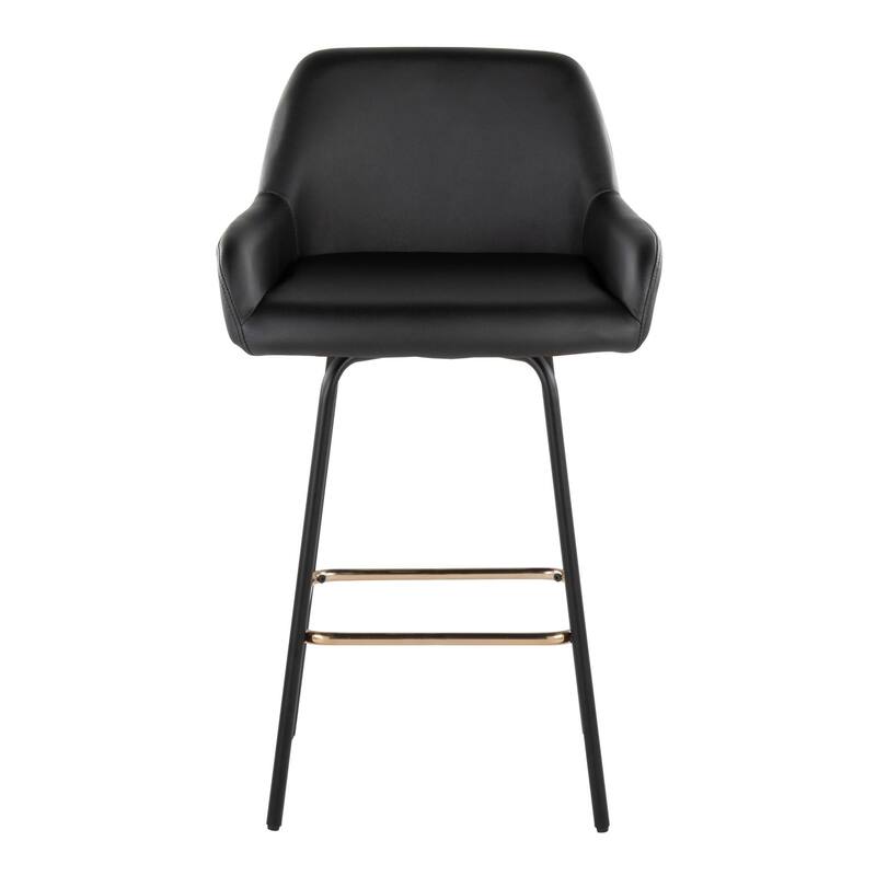 Porch & Den Galotti Fixed Height Counter Stool with Metal Legs & Square Footrest (Set of 2)