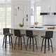 preview thumbnail 52 of 78, Skara Mid-Century Swivel Counter Stool, Upholstered Counter Height Chair with Bentwood Legs Set of 4 - Gray Faux Leather & Black