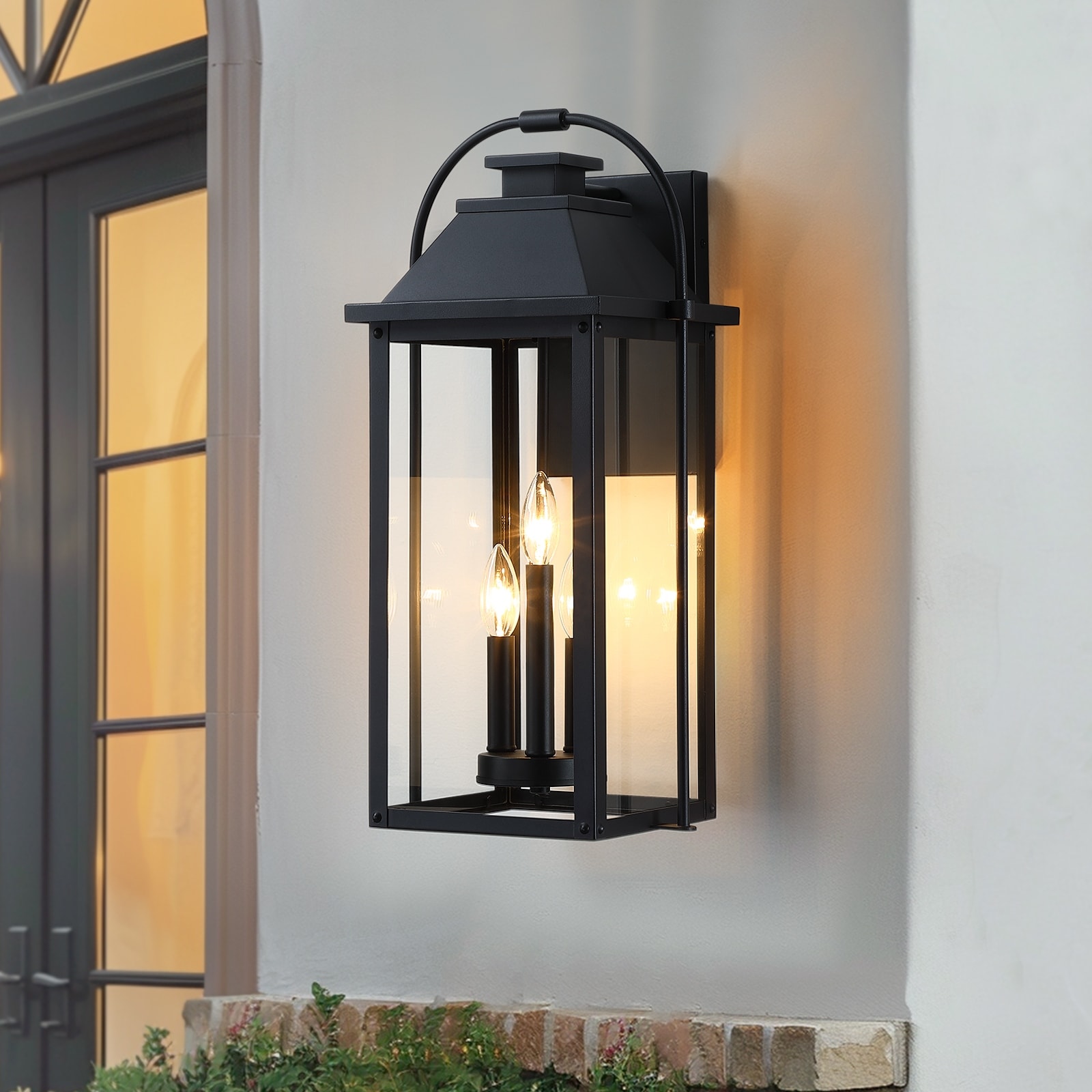 Large black outdoor wall lights top