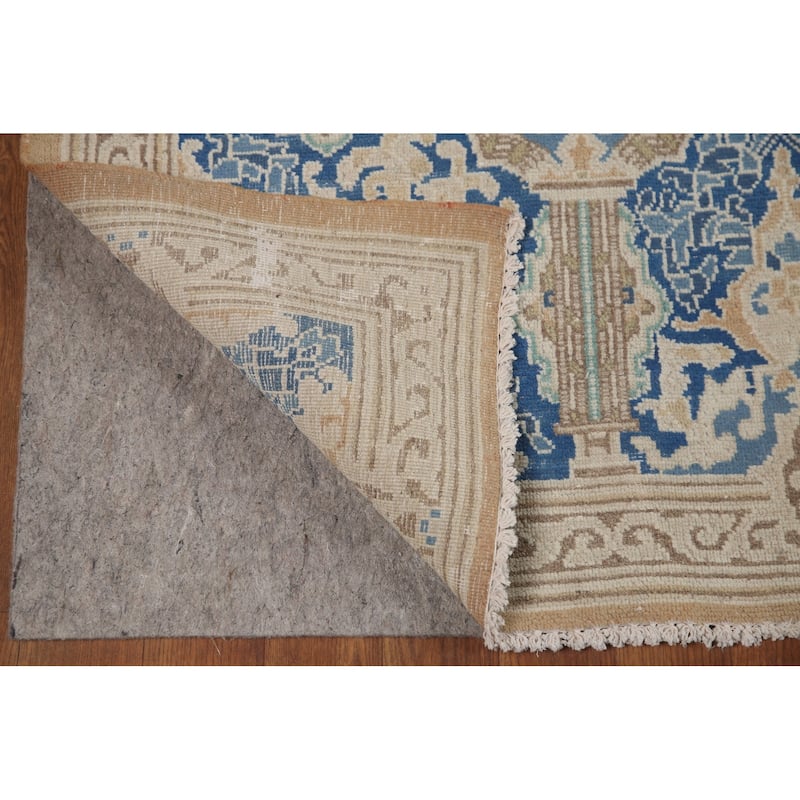 Hand Knotted Oriental 100% Wool Carpet Traditional Medallion Peach Kerman Area Rug - 13' 7'' X 10' 5''