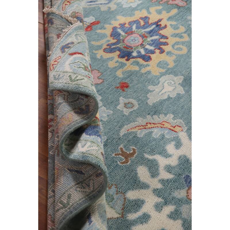 Oushak Style Area Rug Handmade Transitional Wool Carpet - 7'10"x 9'9"