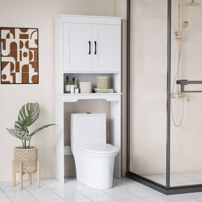 Costway Over The Toilet Storage Cabinet Bathroom Organizer w/