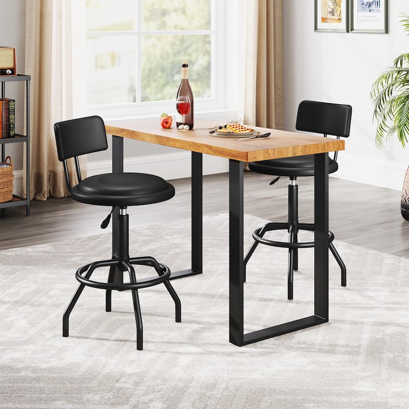 360° Swivel Counter Height Barstool with Padded Seat and Back