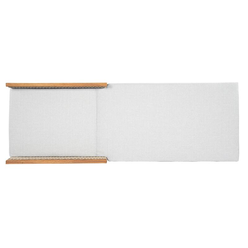 Christopher Knight Home - Solid Acacia Wood Outdoor Chaise Lounge with 4-Position Adjustable Backrest & Woven Rattan Accents