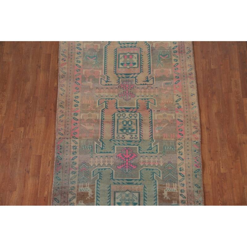 Hand Knotted Oriental 100% Wool Carpet Traditional Tribal Multi-Colored Ardebil Area Rug - 7' 4'' X 4' 0''