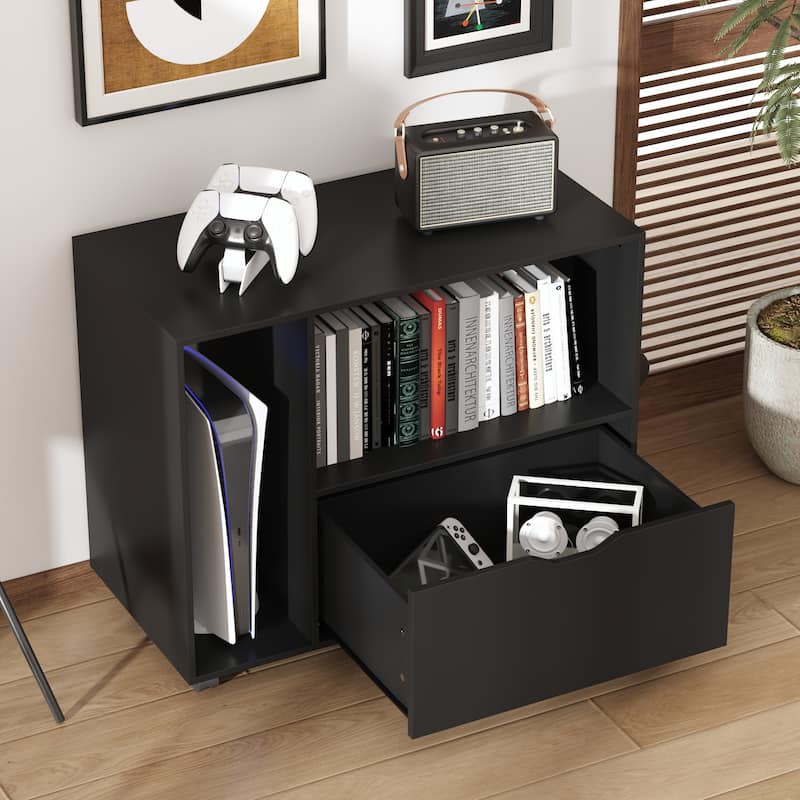 Mobile Rolling File Cabinet,Drawer & Shelf,Bookcase,Nightstand Organizer,for Home Office