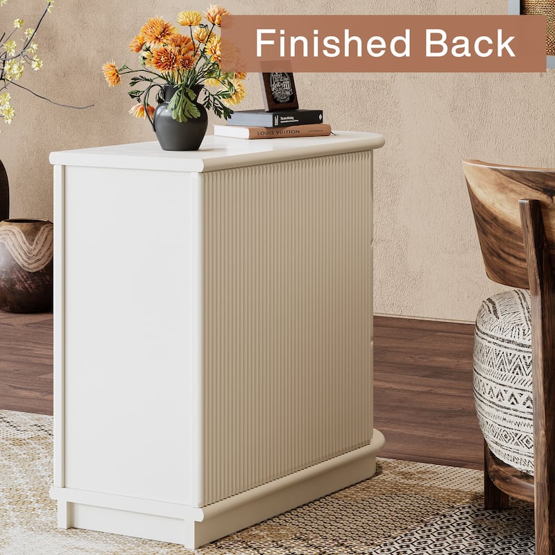 Solid Wood Side End Table with Drawers for Living Room