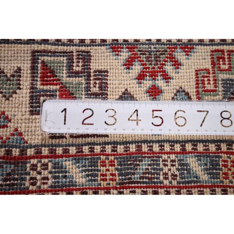 Red Kazak Oriental Foyer Rug Handmade Wool Carpet - 4'0" x 6'3"