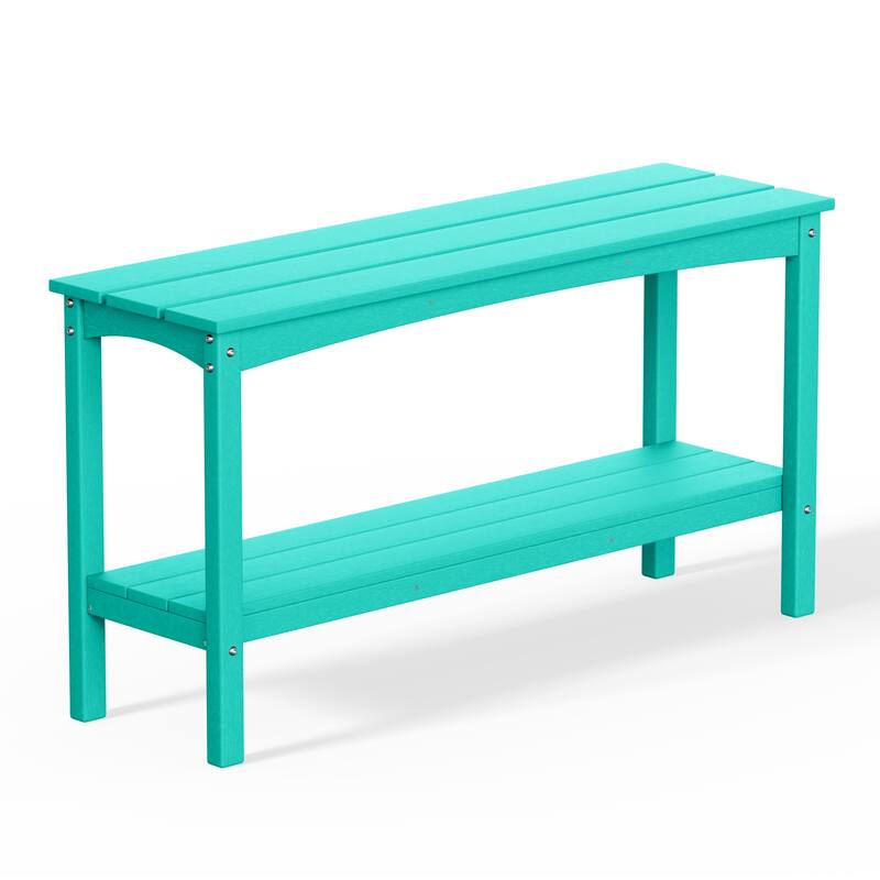 Laguna Hdpe All Weather Outdoor Patio Two Shelf Table