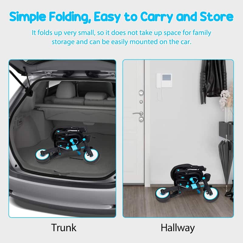 Baby Tricycle, 7-in-1 Folding Kids Tricycle with Adjustable Parent Handle